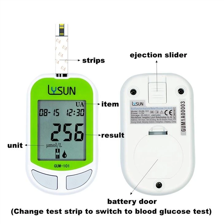 High Accuracy Blood Glucose Meter With Uric Acid Test Meter